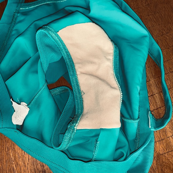 Vintage Women's Teal Ribbed One Piece Retro Bathing Swim Suit - Picture 3 of 10